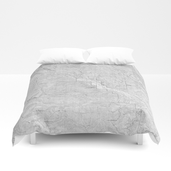 Methow Map — Methow Valley Topography Seriousfunstudio Duvet Covers