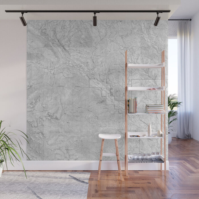 Methow Map — Methow Valley Topography Seriousfunstudio Wall Murals